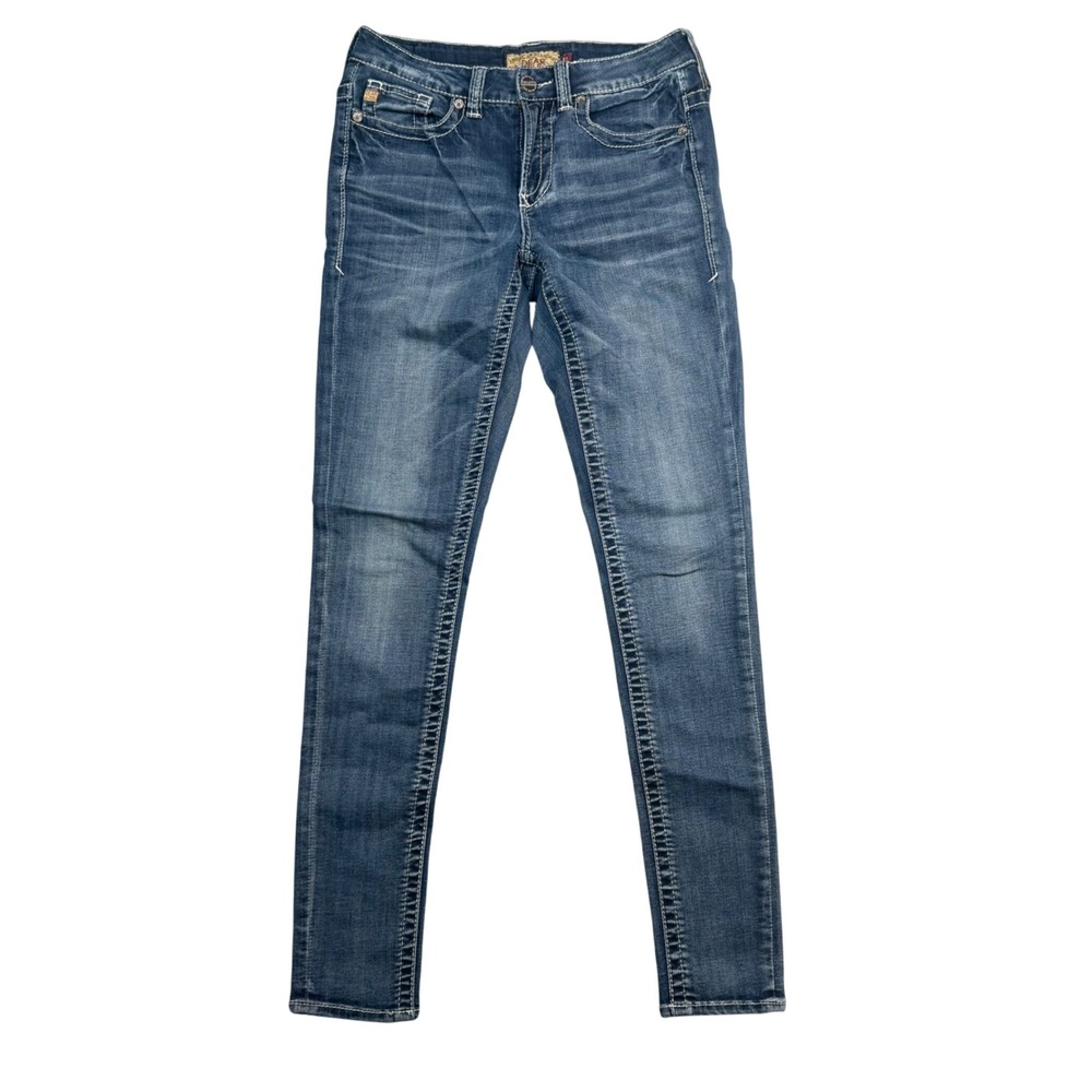 Dear John Denim Skinny Jeans Womens 27 (29") Dark Wash Thick Stitch DJ-SK1034SWS